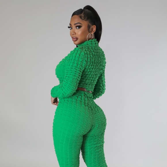 Green Matching Set | Fashion Set | 2 Piece Matching Set | Legging Set | - Picture 2 of 3